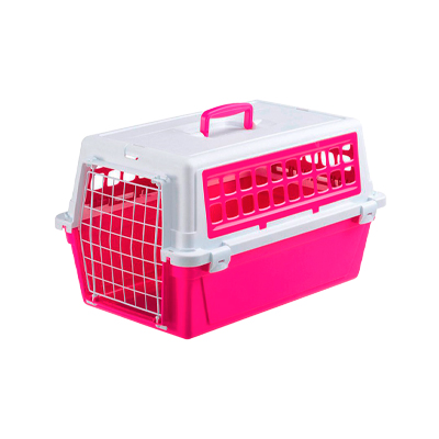 Caixa de Transporte Atlas Trendy Ferplast para Cães e Gatos Rosa Tam 1