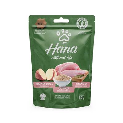 Snack Hana Natural Life Frango, Batata Doce e Quinoa para Cães