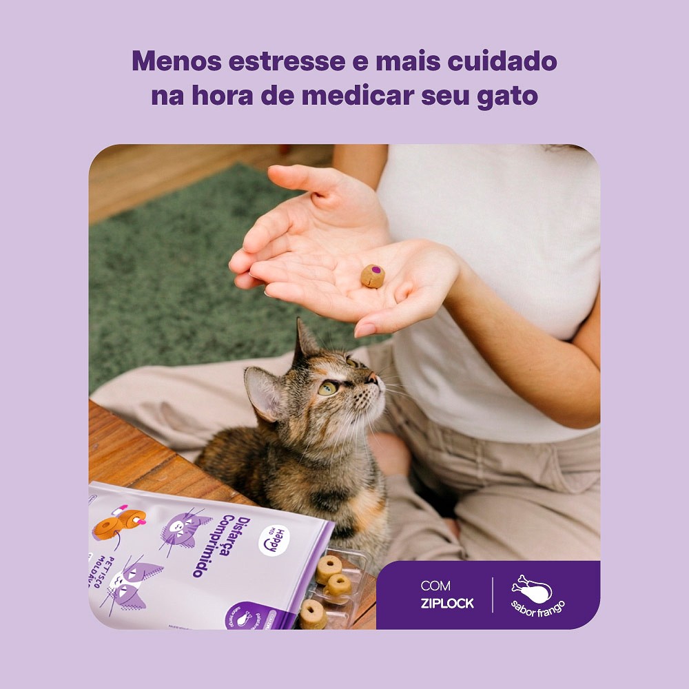 Disfarça Comprimido Happy Med para Gatos