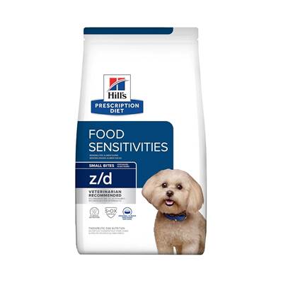 Ração Prescription Diet Z/D Alergias Alimentares e da Pele Hills para Cães Adultos Pedaços Pequenos 3,17kg