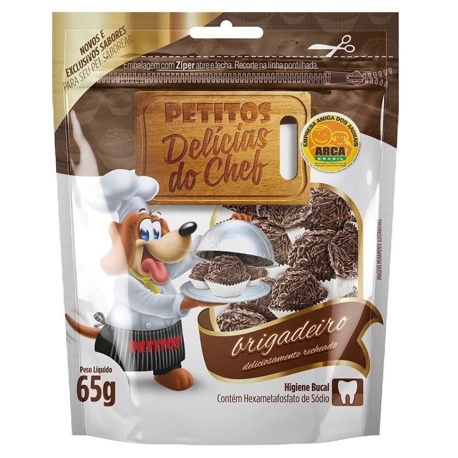 Snack Petitos Para Cães Chef Sabor Brigadeiro