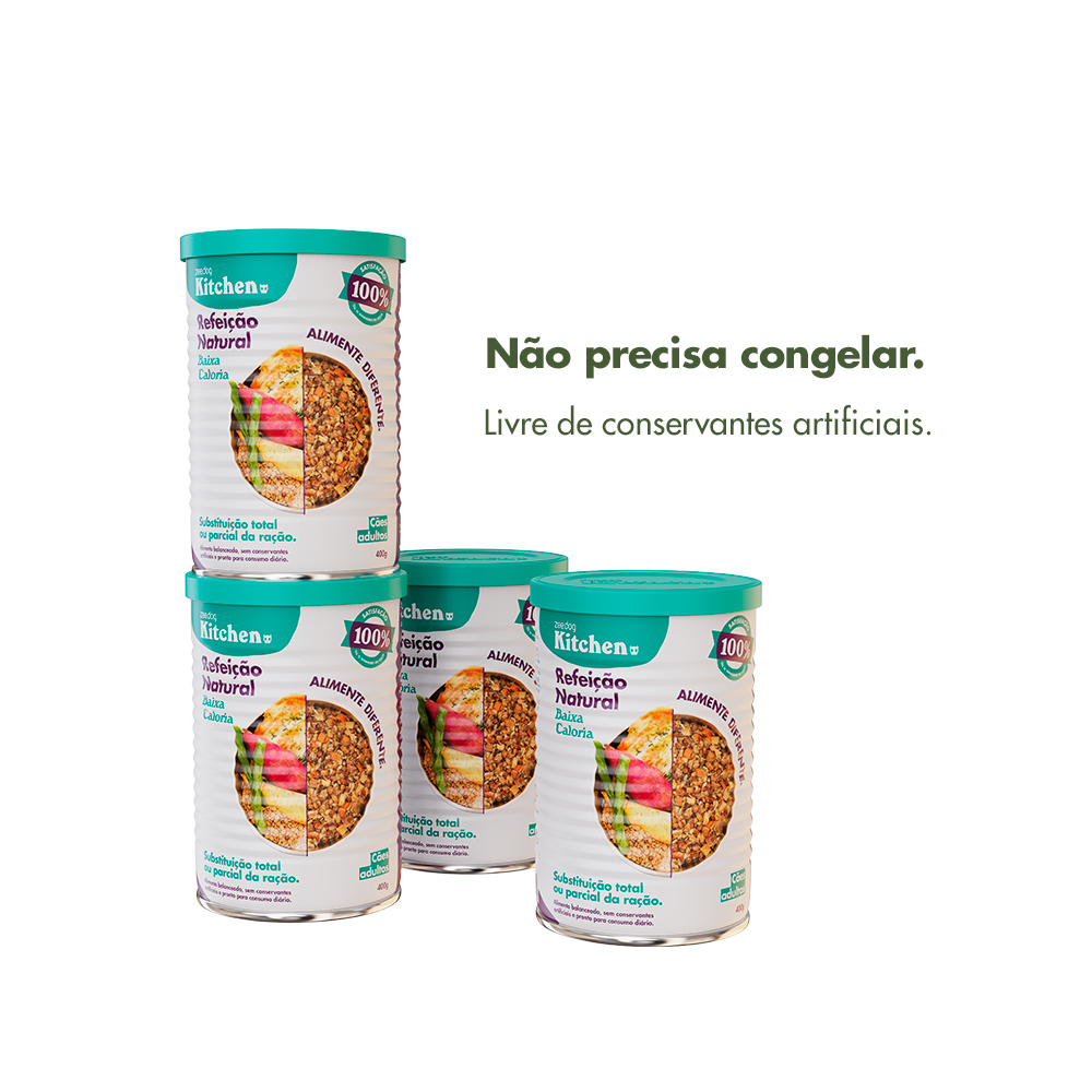 Lata Zee.Dog Kitchen para Cães Adultos Baixa Caloria - Refeição Natural