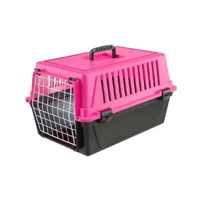 Caixa de Transportes Atlas 10 Ferplast para Cães e Gatos Rosa U