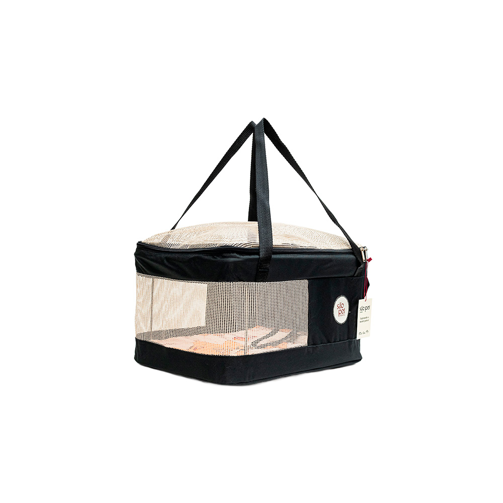 Bolsa de Transporte São Pet Aerial GL para Cães e Gatos Preta