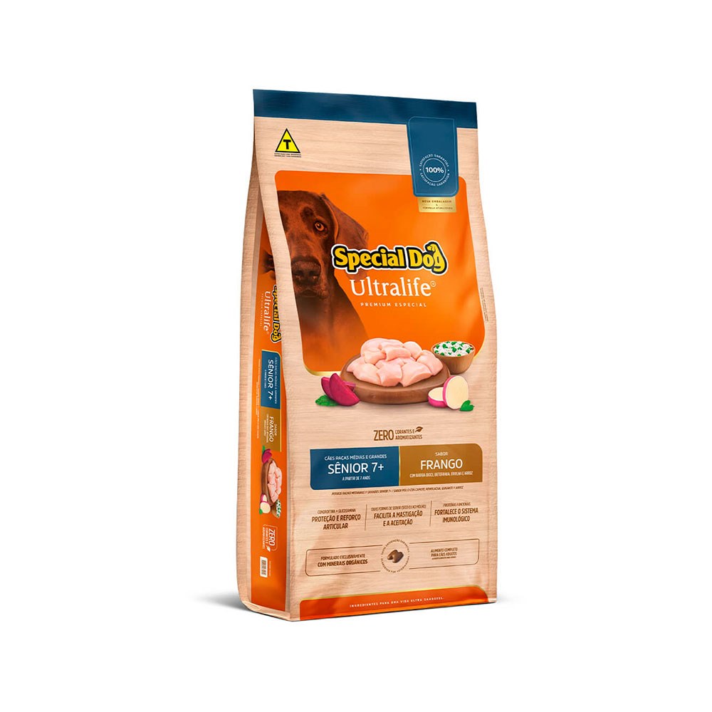 Ração Special Dog Ultralife Sênior para Cães de Raças Médias e Grandes Sabor Frango e Arroz