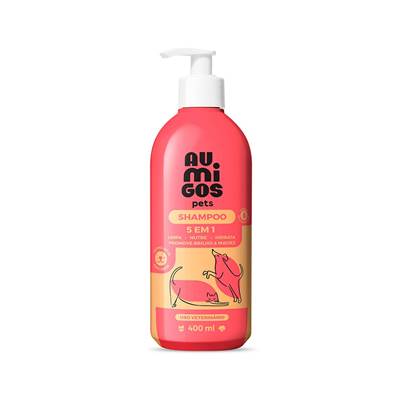 Shampoo Au.migos Pets 5 em 1 para Cães e Gatos 400ml