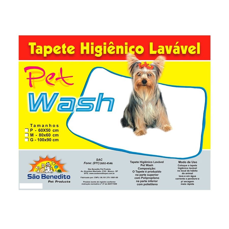 Tapete Higiênico Lavável Petwash Azul