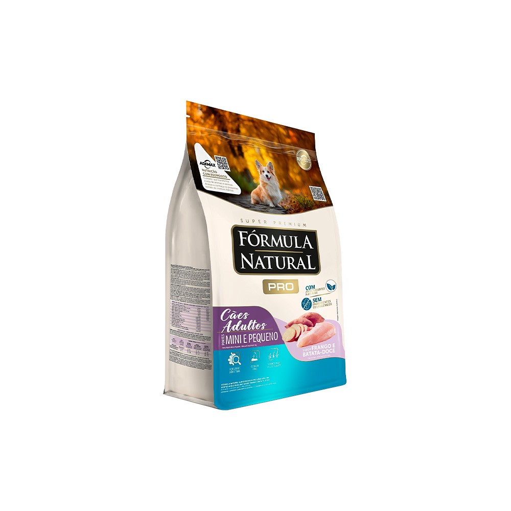 Fórmula Natural Super Premium Pro Cães Adultos Portes Mini e Pequeno sabor Frango e Batata-Doce