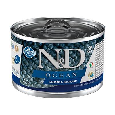 Ração Úmida N&D Ocean para Cães Adultos Sabor Salmão e Bacalhau 140g