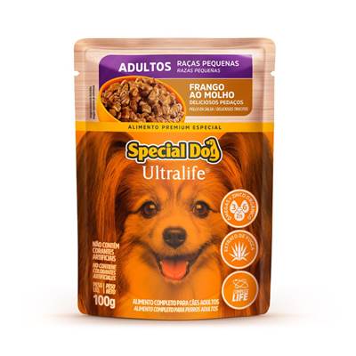 Ração Úmida Special Dog Ultralife para Cães Adultos de Porte Pequeno Sabor Frango ao Molho 100g
