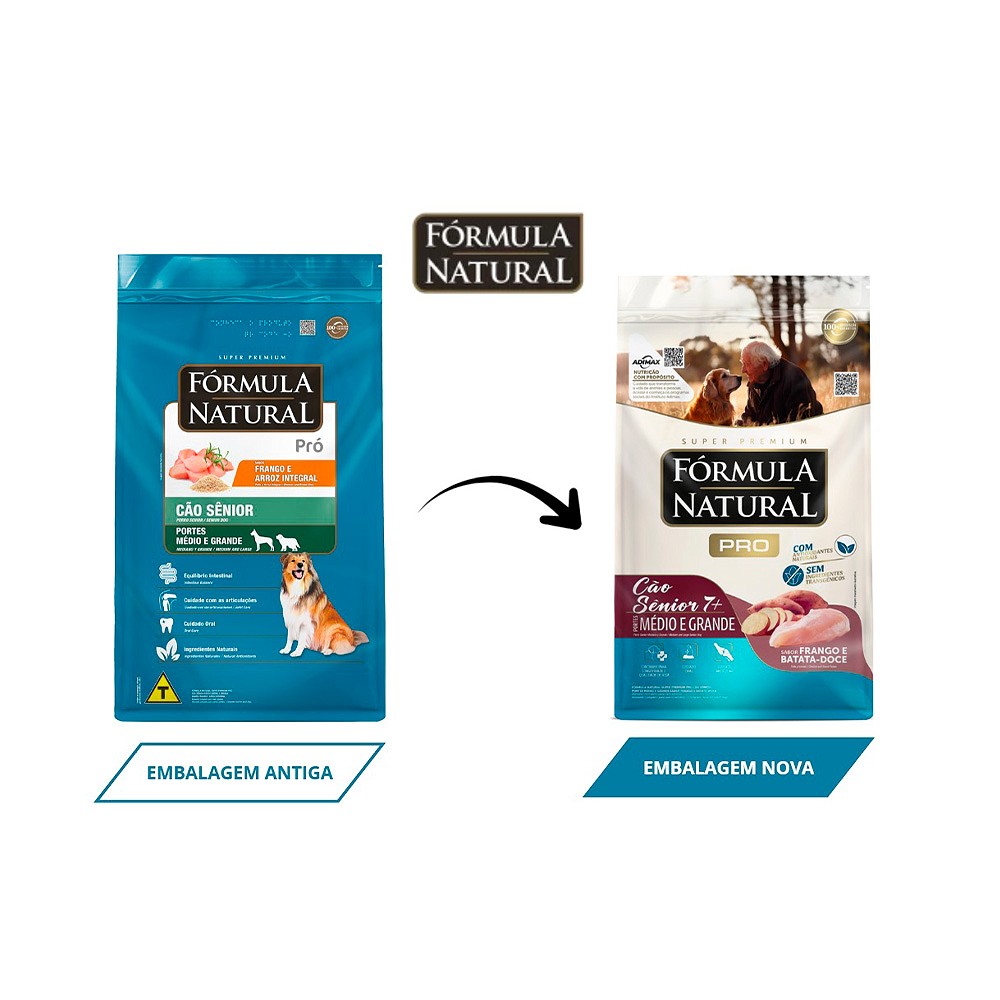 Ração Fórmula Natural Pró para Cães Sênior de Porte Médio e Grande Sabor Frango e Arroz Integral