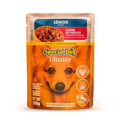 Ração Úmida Special Dog Ultralife para Cães Sênior Sabor Carne ao Molho