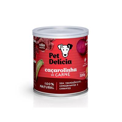 Ração Pet Delícia Caçarolinha de Carne Natural Grain-Free para Cães 320g