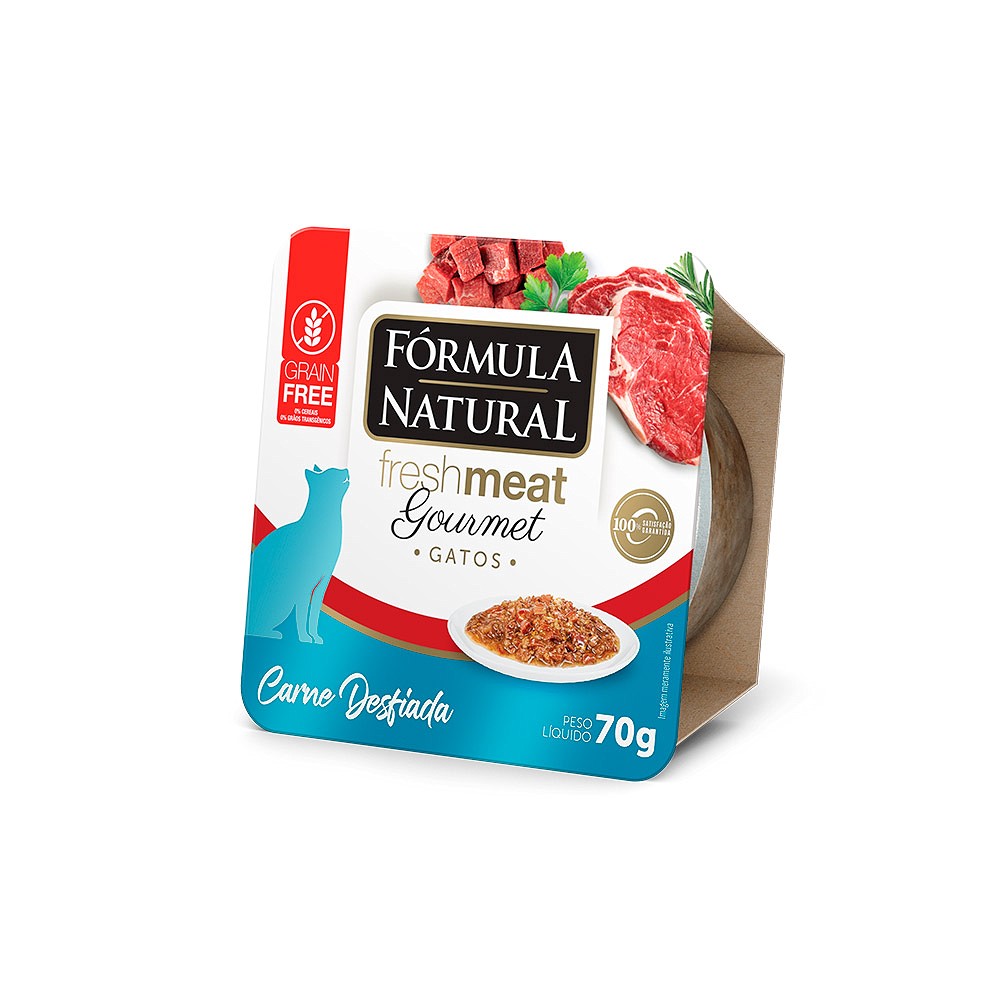 Ração Úmida Fórmula Natural Fresh Meat Gourmet para Gatos sabor Carne