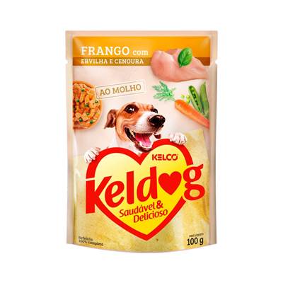 Keldog Sachê sabor Frango, Ervilha e Cenoura para Cães Adultos 100g