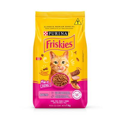 Ração Friskies Mix de Carne para Gatos Adultos Sabor Carne, Peru, Fígado e Frango 3kg