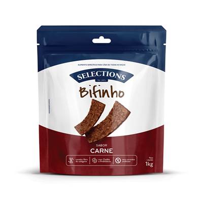 Bifinho Selections For Pets Strip para Cães Sabor Carne 500g