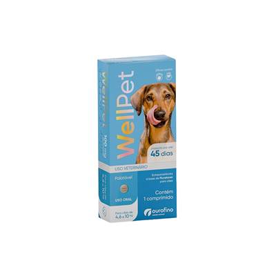 Antiparasitário Ourofino WellPet para Cães de 4,6 a 10 kg