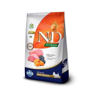 Ração N&D Pumpkin para Cães Adultos de Pequeno Porte sabor Cordeiro, Abóbora & Blueberry 10,1kg