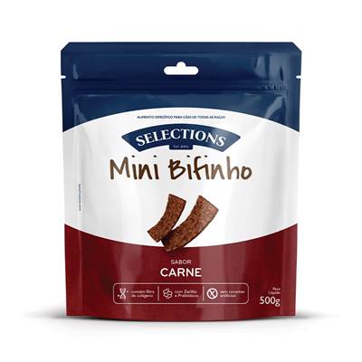 Bifinho Selections For Pets Strip Mini para Cães Sabor Carne 500g