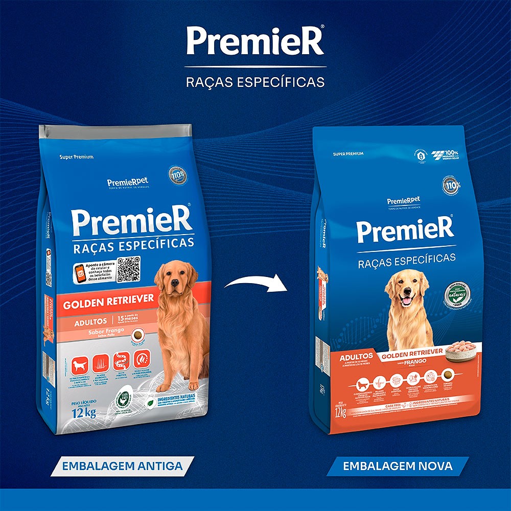 Ração Premier Raças Específicas Golden Retriever para Cães Adultos sabor Frango