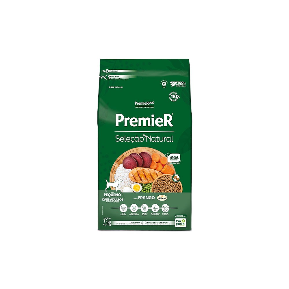 Ração Premier Seleção Natural para Cães Filhotes Raças Pequenas sabor Frango 