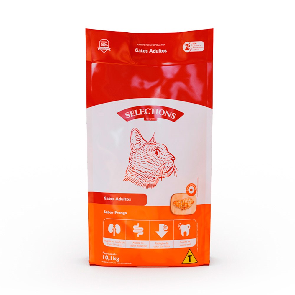 Ração Selections For Pet para Gatos Adultos sabor Frango