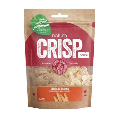 Snack Natural Crisp Carne Strips de Frango para Cães 20g