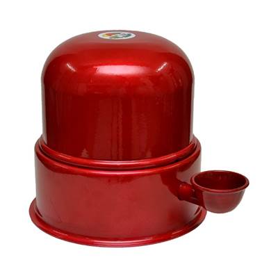 Bebedouro Vida Mansa Alumínio para Cães e Gatos Vermelho 1,4L