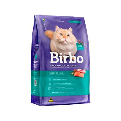 Ração Birbo para Gatos Adultos Castrados Sabor Frutos do Mar 1kg