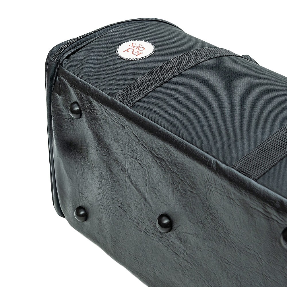 Bolsa de Transporte São Pet Nylon Liso para Cães e Gatos Preta