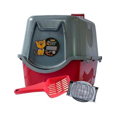 Banheiro DuraPets Toalete Vermelho para Gatos U