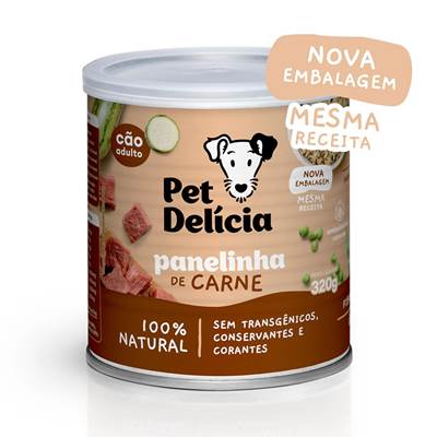 Ração Pet Delícia Natural Panelinha de Carne Natural Fácil Digestão para Cães 320g