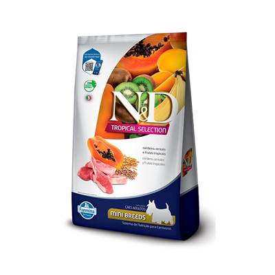 Ração Farmina N&D Tropical Selection para Cães Adultos de Porte Mini e Pequeno Sabor Cordeiro, Cereais e Frutas Tropicais
