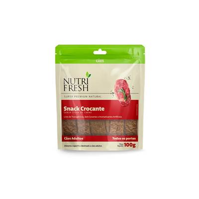 Snack Crocante Nutrifresh para Cães Adultos sabor Steak de Carne 100g