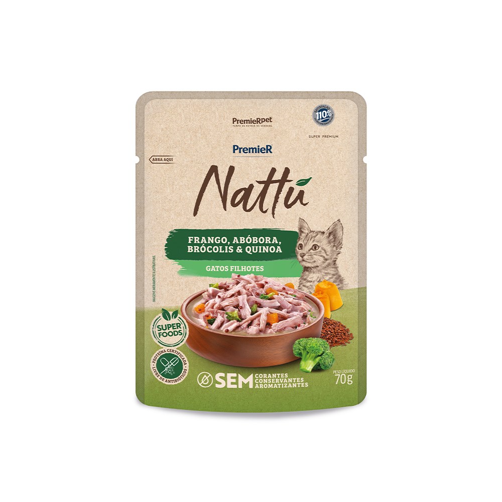 本日のみ！GALLIUM GS1205 POWER MOIST 30g Ração Úmida Premier Nattu para Gatos Filhotes sabor Frango