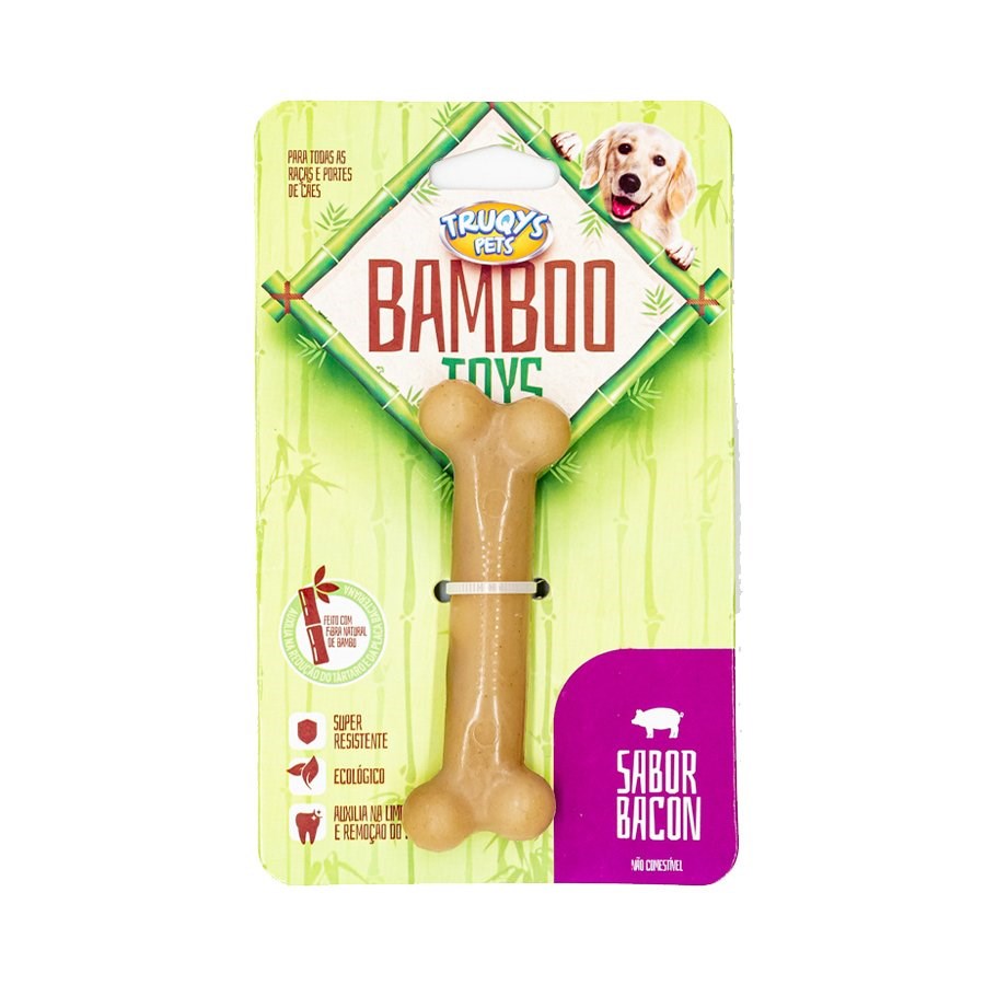 Brinquedo Truqys Osso Bamboo para Cães sabor Bacon