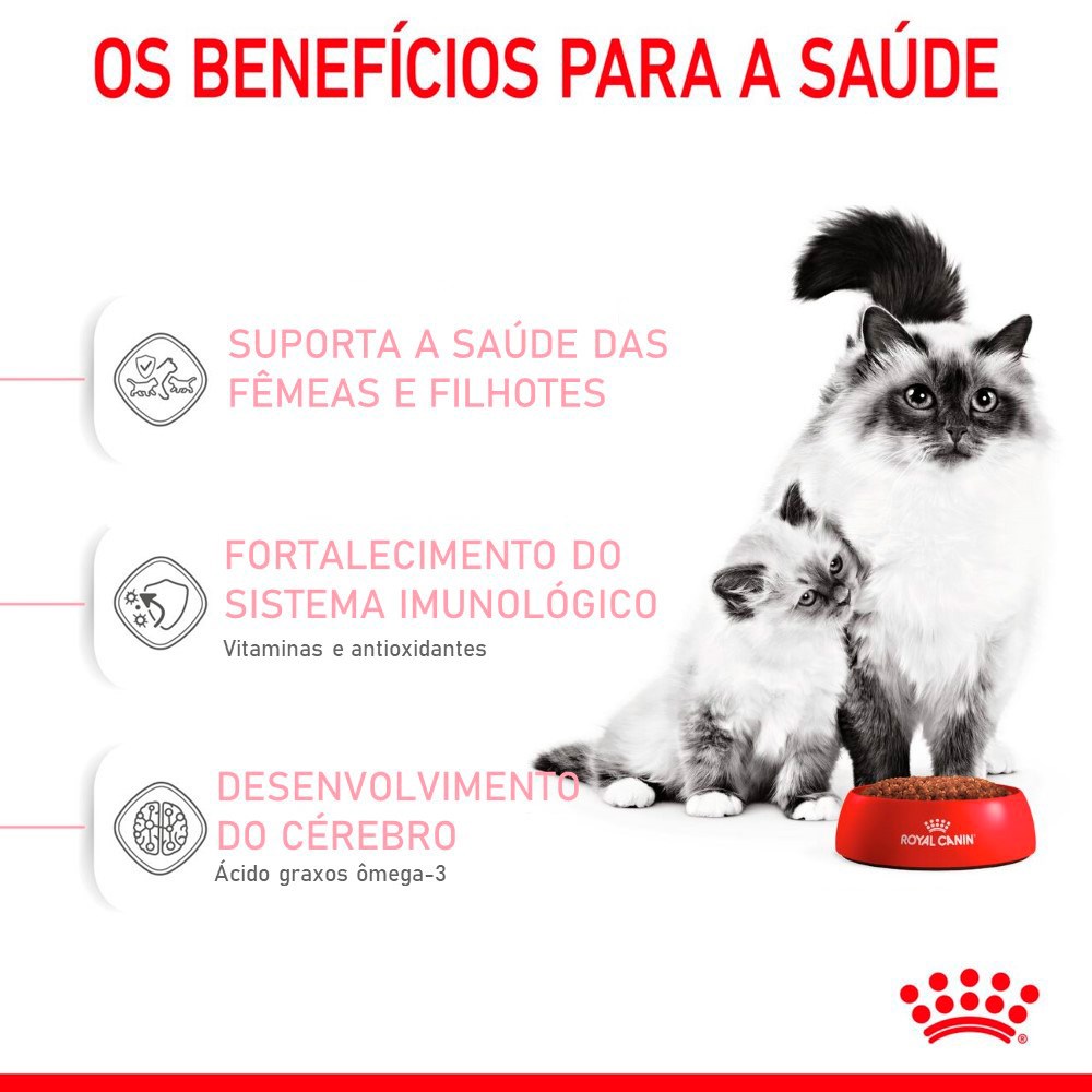 Ração Royal Canin Mother & Baby Cat para Gatos Filhotes de 1 a 4 meses de idade, Gatas Gestantes e em Lactação