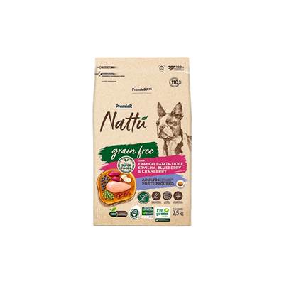 Ração Premier Nattu Grain Free para Cães Adultos de Porte Pequeno 2.5kg