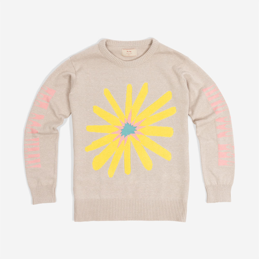 Sweater Tricot Sun Flower Bege | Imagem 3