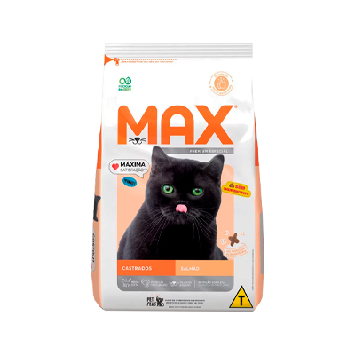 Ração Max para Gatos Adultos Castrados sabor Salmão 1kg