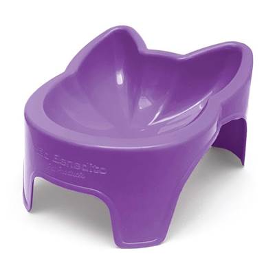 Comedouro Alto de Plástico para Gatos São Benedito Pet Lilás 100ml