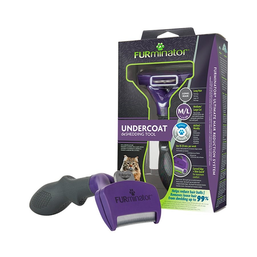 Escova New Furminator M/G para Gatos de Pelo Longo