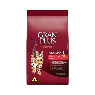 Ração Granplus para Gatos Adultos sabor Carne 3kg