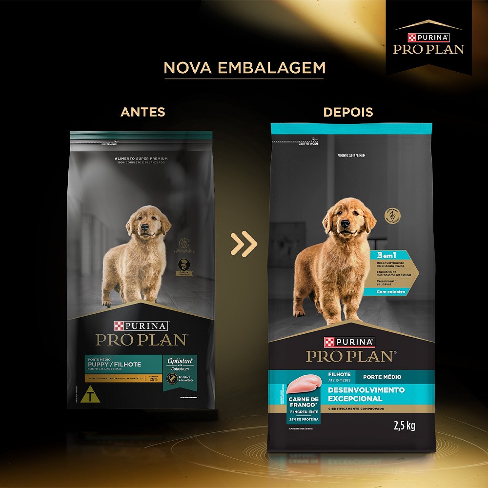 Ração Proplan Desenvolvimento Excepcional para Cães Filhotes de Porte Médio