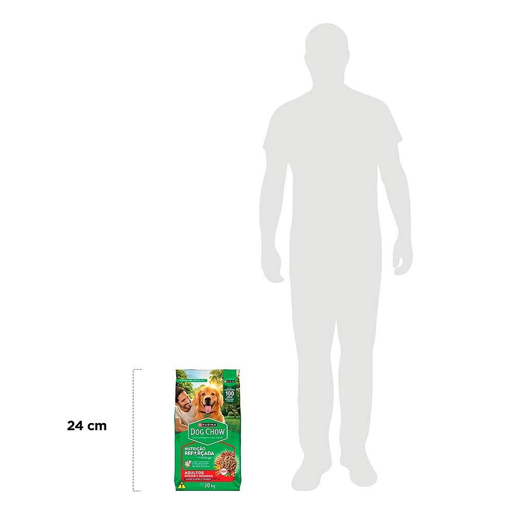 Ração Dog Chow para Cães Adultos de Raças Médias e Grandes Sabor Carne, Frango e Arroz