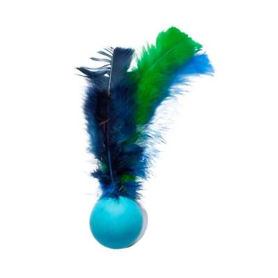 Brinquedo Plumas e Penas Bolinha Fishing para Gatos - Cores Sortidas 1 unidade