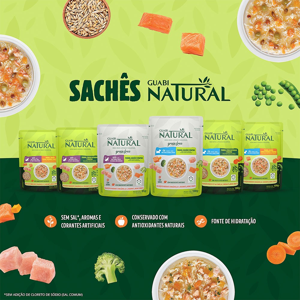 Ração Guabi Natural Grain Free Sachê para Cães Adultos sabor Salmão & Frango