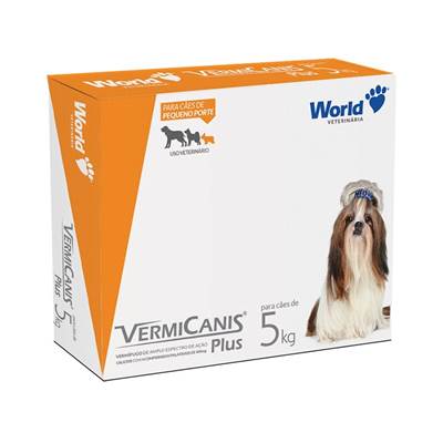 Vermífugo VermiCanis Plus World para Cães de 5kg 400mg