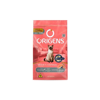 Ração Origens para Gatos Sênior 7+ Castrados Sabor Salmão 1kg